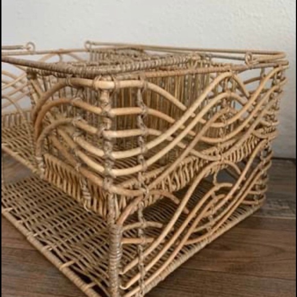 New Large Boho Farmhouse Rattan Caddy - Picture 5 of 5